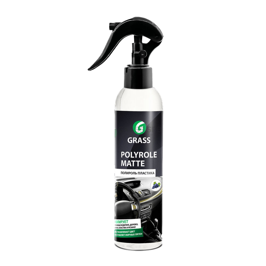 Полироль-очиститель пластика «Polyrole Matte» матовый блеск (виноград) 0,250 л