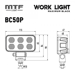 Прожектор светодиодный MTF LIGHT серия MAXIMUM BLACK 12-36V, 30W, 3000lm, ECE R10, прямоугольный, шт Прожектор светодиодный MTF LIGHT серия MAXIMUM BLACK 12-36V, 30W, 3000lm, ECE R10, прямоугольный, шт