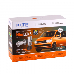 ������������ ����� MTF LIGHT ����� MiniLENS H4/H19, 12V, 30/45W, 5500K, 4500LM, �-� 2��.