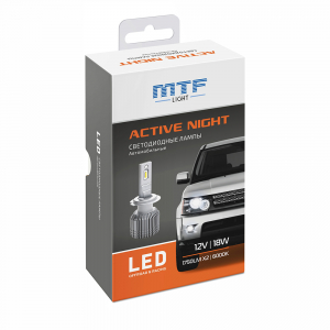Светодиодные лампы MTF Light серия ACTIVE NIGHT, H27(880/881), 18W, 1750lm, 6000K, комплект.