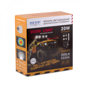 Прожектор светодиодный MTF LIGHT серия MAXIMUM BLACK 12-36V, 20W, 2000lm, ECE R10, квадратный, шт. Прожектор светодиодный MTF LIGHT серия MAXIMUM BLACK 12-36V, 20W, 2000lm, ECE R10, квадратный, шт.